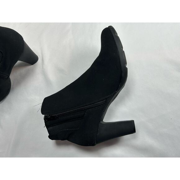 Anne Klein Black Chelsea Ankle Boots black suede stretchy ankle size 10 - Picture 4 of 7